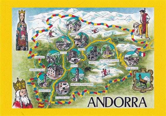 Andorra tourist illustrated map