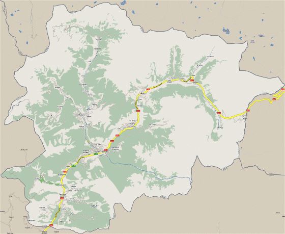 Large road map of Andorra