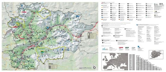 Large scale tourist map of Andorra