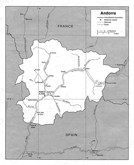 Political map of Andorra