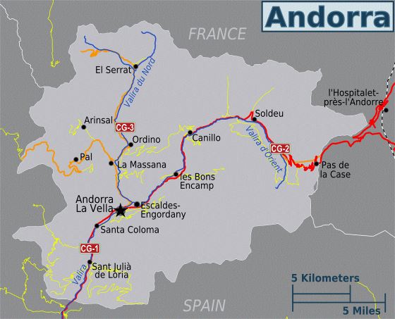 Political map of Andorra