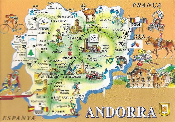 Tourist illustrated map of Andorra