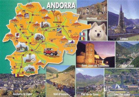 Tourist illustrated map of Andorra