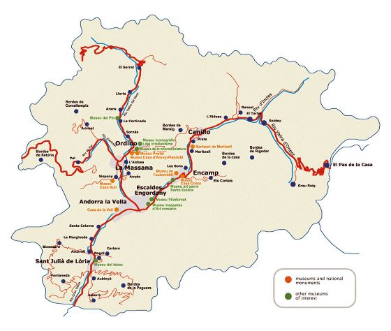 Tourist map of Andorra