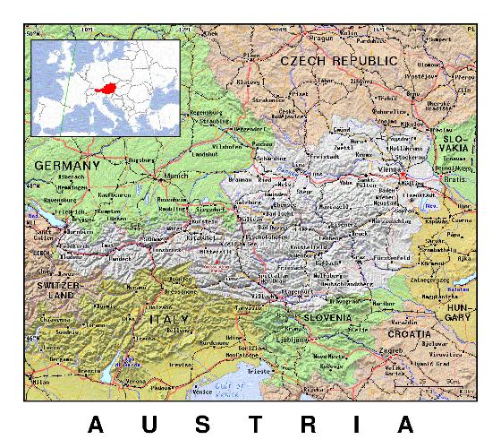 Political map of Austria