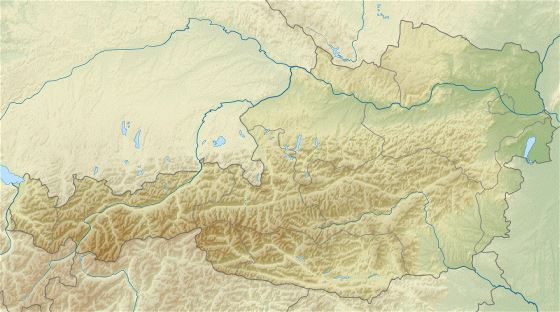 Relief map of Austria