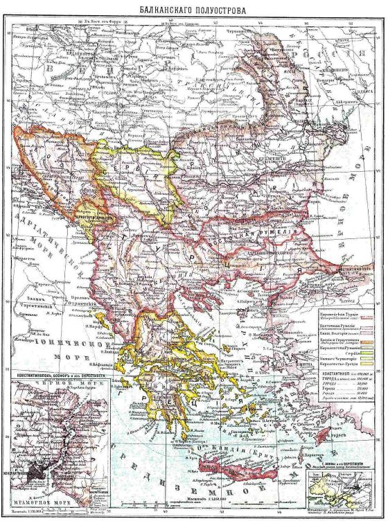 Old political map of Balkans