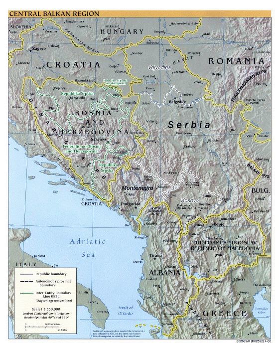 Political map of Central Balkan Region - 2000