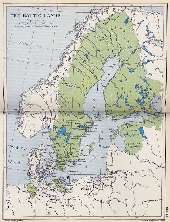 Large old map of the Baltic Lands - 1661