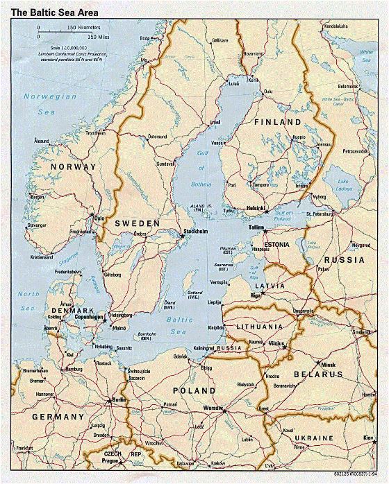 Political map of the Baltic Sea Area - 1994