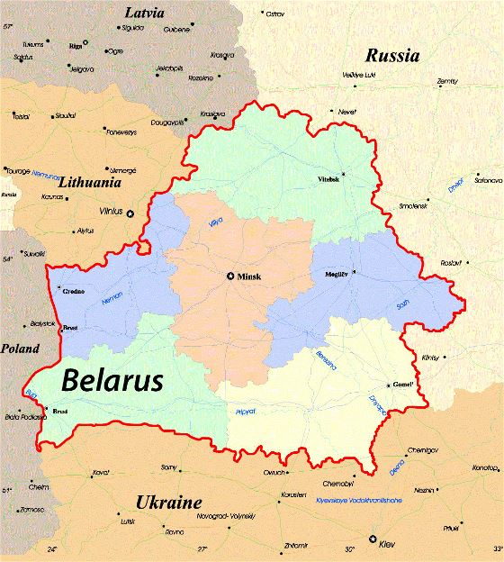 Administrative map of Belarus