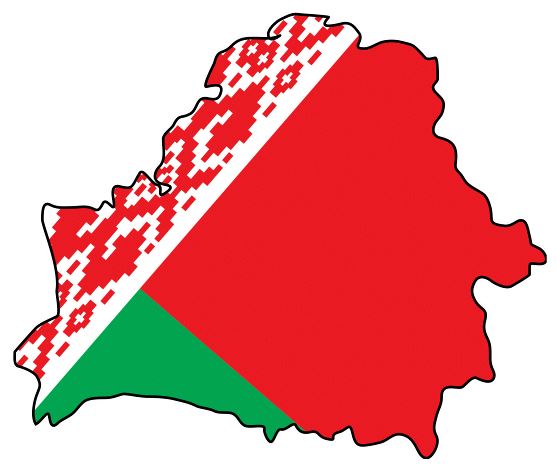 Large flag map of Belarus