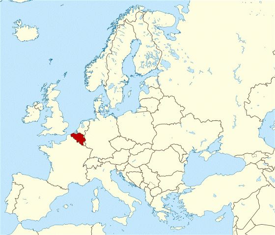 Location map of Belgium