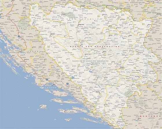 Map of Bosnia and Herzegovina