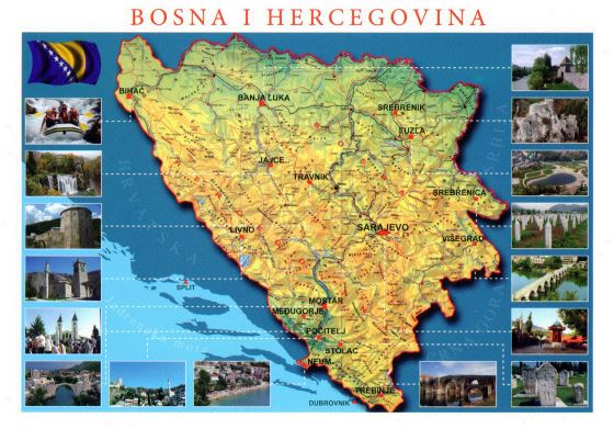 Tourist map of Bosnia and Herzegovina