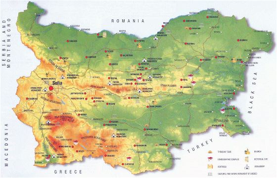 Culture history map of Bulgaria