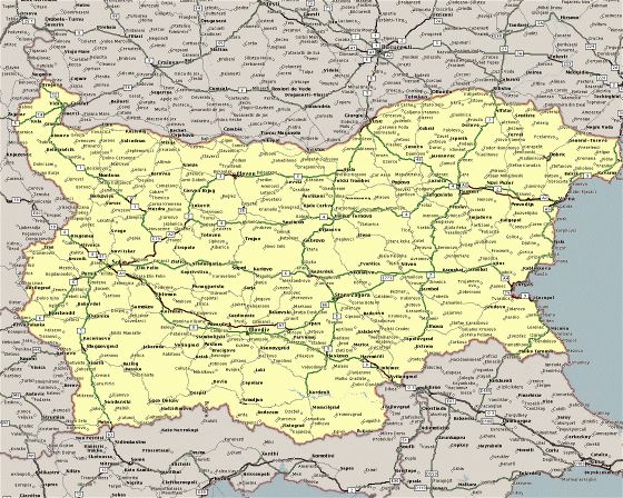 Road map of Bulgaria