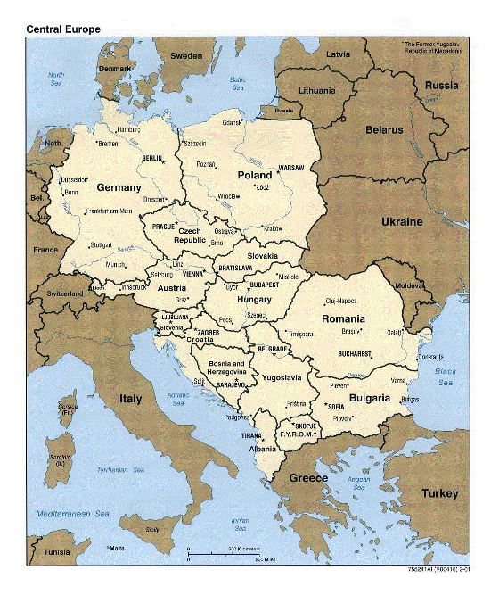 Political map of Central Europe - 2001