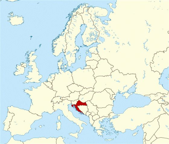 Location map of Croatia