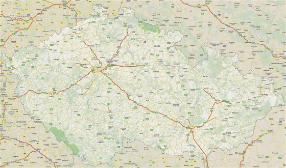 Large road map of Czech Republic