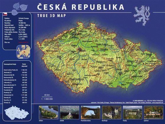 Tourist map of Czech Republic
