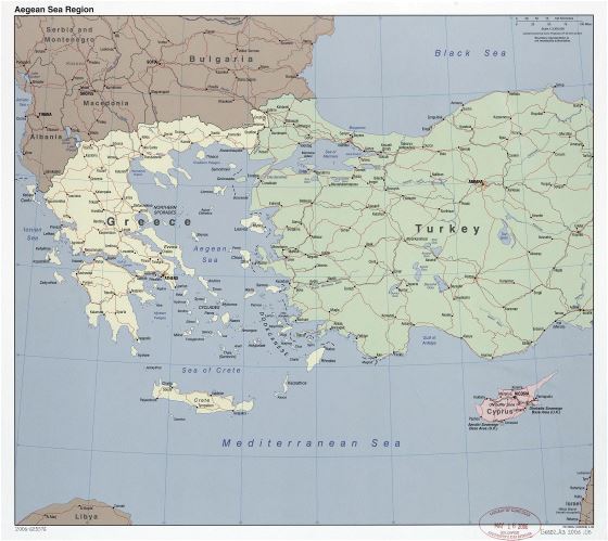 Map of Aegean Sea Region - 2006