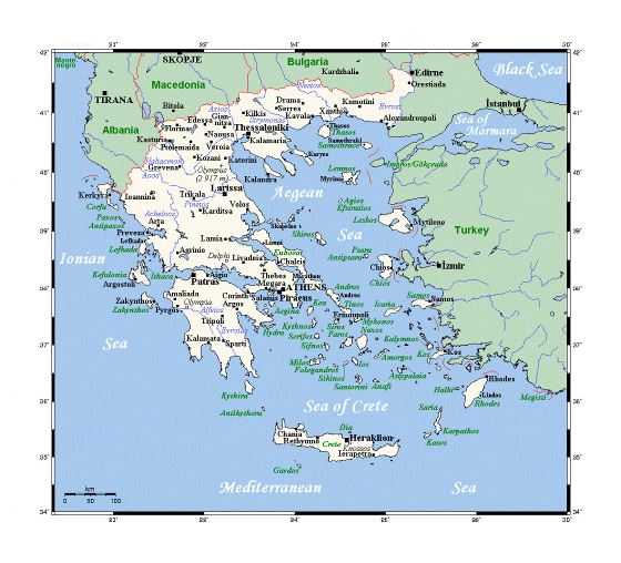 Map of Greece