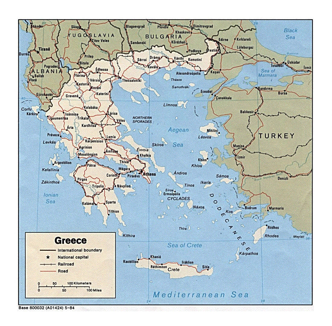 Political map of Greece - 1984 | Greece | Europe | Mapslex | World Maps
