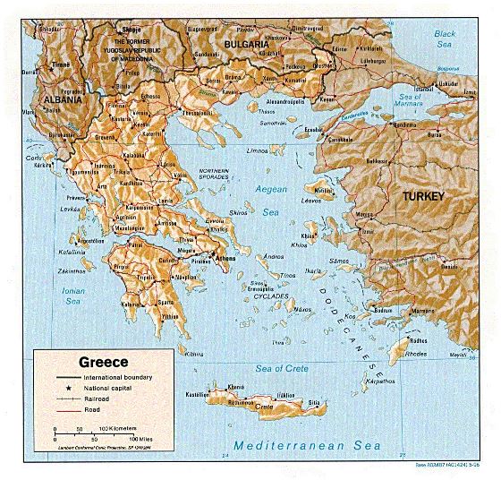 Political map of Greece - 1996