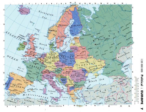 Large political map of Europe