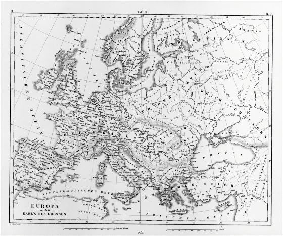 Large detailed old map of Europe - 1851