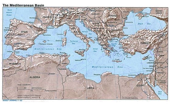 Map of the Mediterranean Basin - 1982
