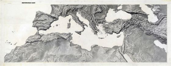 Relief map of the Mediterranean Basin