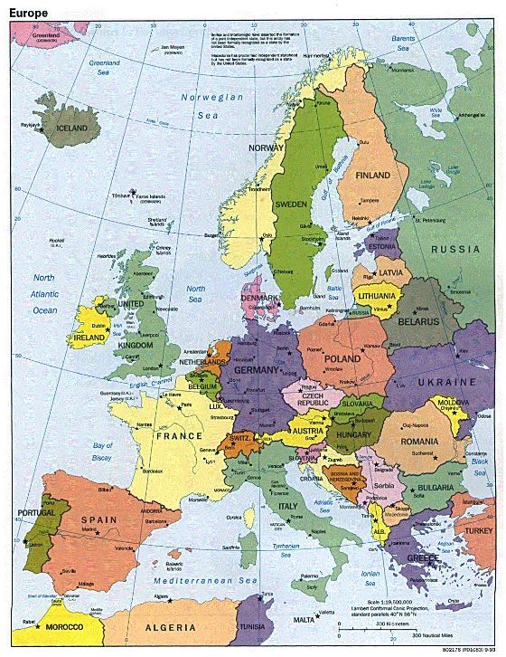 Political map of Europe - 1993
