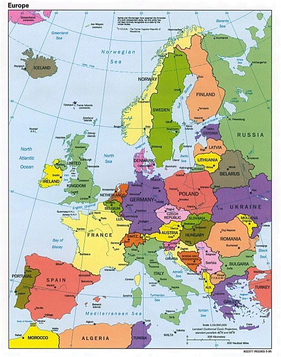 Political map of Europe - 1995