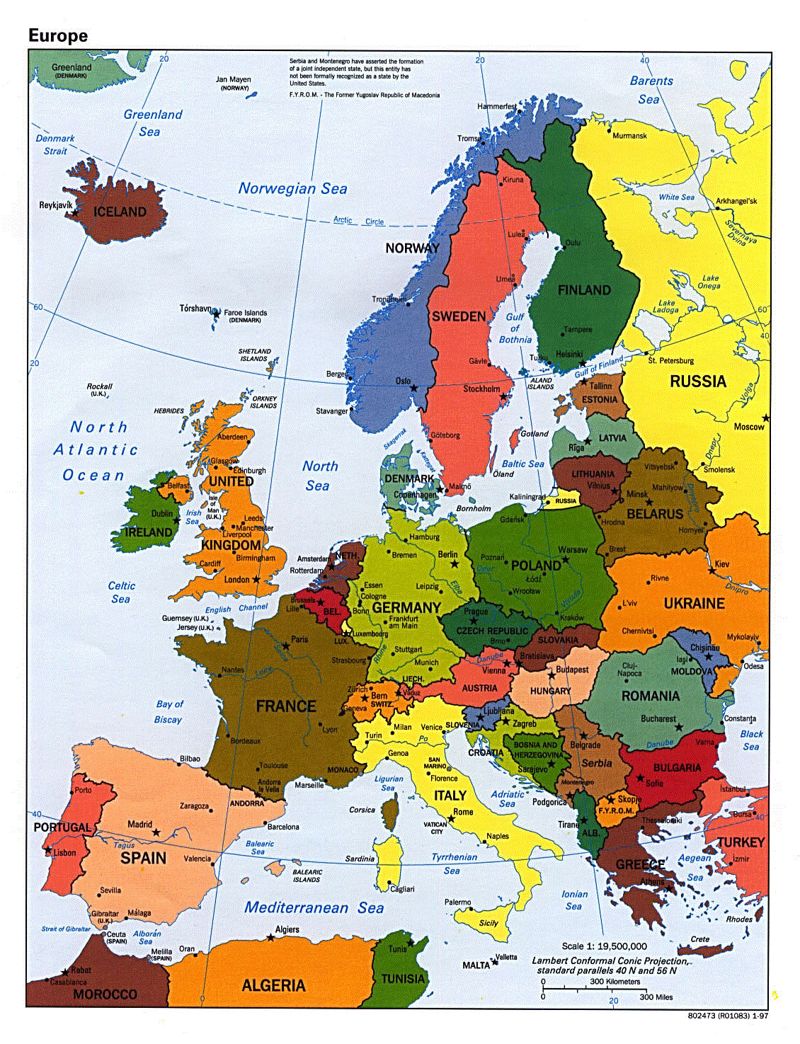 Political Map Of Europe 1997 Europe Mapslex World Maps