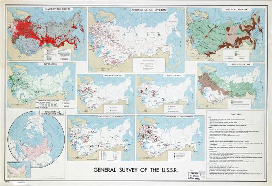 In high resolution general survey map of the U.S.S.R. - 1961