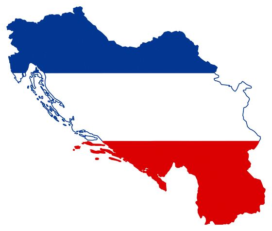 Large flag map of Yugoslavia