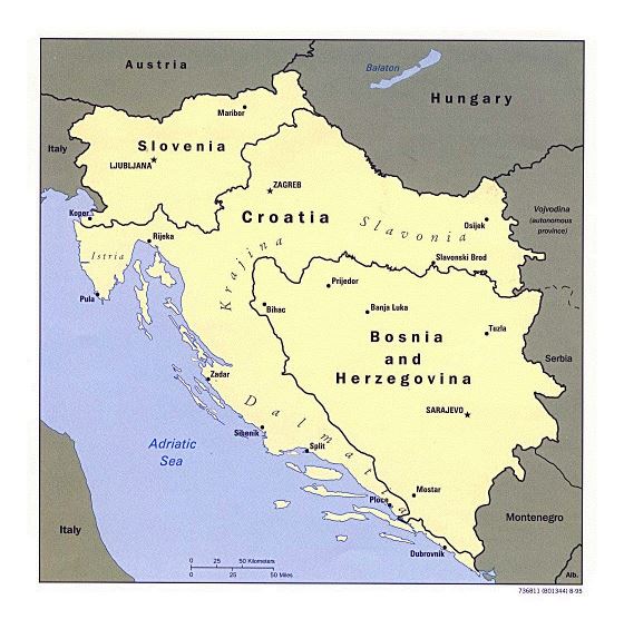 Political map of the Western Former Yugoslav Republics - 1995